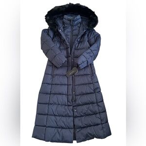 NWT Women's Long Puffer Coat with Hood